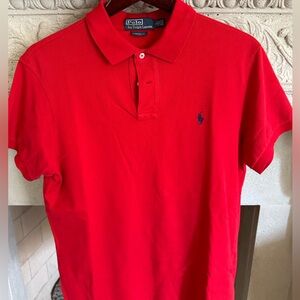 Men’s red custom fit polo